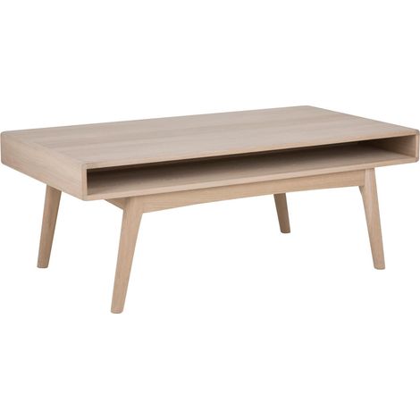 Mesa de centro Norsica Elmdome 105, De color marrón claro, 50x70x130cm, Diámetro: 0, Chapa de madera natural, Angular (1/5)