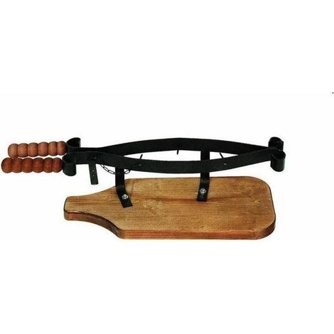 Panetta morsa stringi prosciutto, base in legno noce e metallo