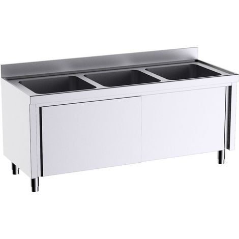 Meuble pour plonges L.1800mm avec Portes Coulissantes - Distform - FP918700