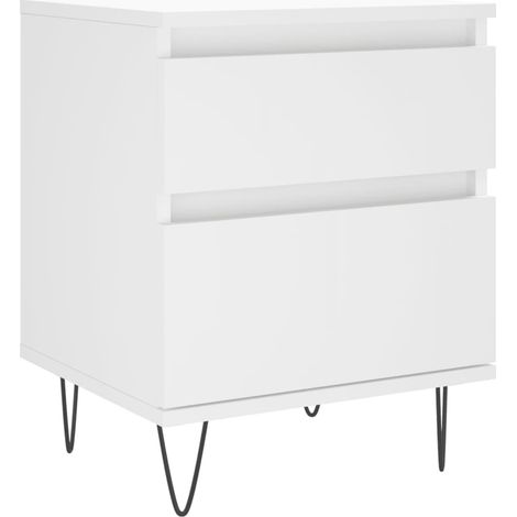 Maison Exclusive - Mesita de noche madera contrachapada blanco 40