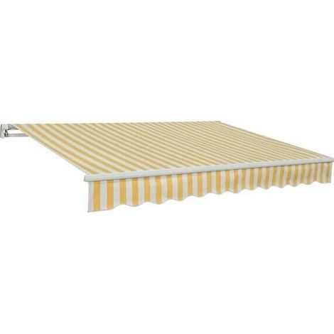 TENDA DA SOLE a soffitto/parete con bracci BIANCO/GIALLO 2,95X2 metri PAPILLON (1/3)