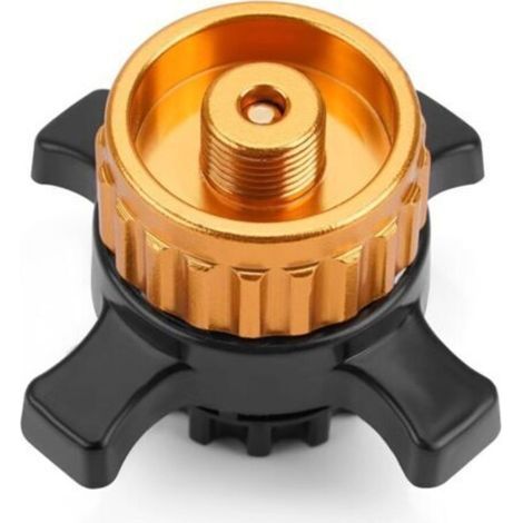 Gaskartuschenadapter, Easy-Click/CV-Gaskartuschenflaschenadapter, Bajonettverschluss auf 7/16"-Gewinde, goldfarben, 1 Stück (1/5)