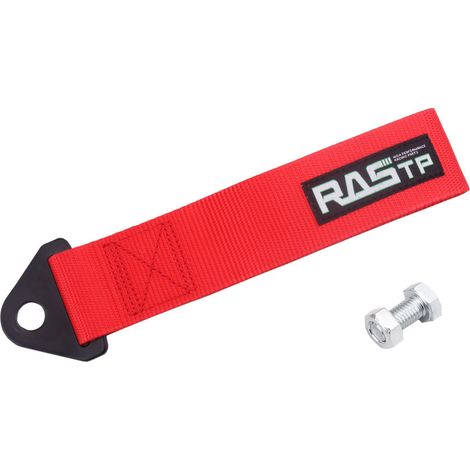 Car modification accessories, trendy and personalized front bumper decorations, tow straps, tow ropes - - [RASTP logo] Red (1/4)
