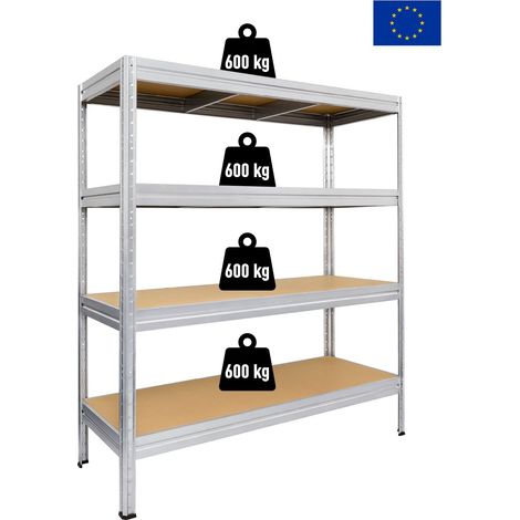 TEC HIT 304690 - Kit 4 Tablettes - Étagère D'atelier pour Charge Lourde - En Acier Résistant - 600 Kg