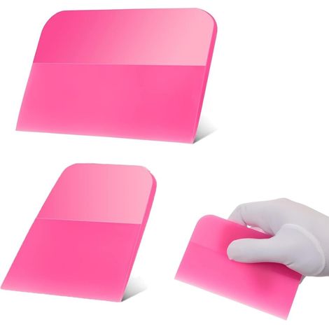 2 Pièces Raclettes en Caoutchouc Rose Raclette en silicone souple Raclette en vinyle Anti-Rayures pour films Accessoires de voiture pour L'emballage en Vinyle et Fenêtre Teinte (1/5)