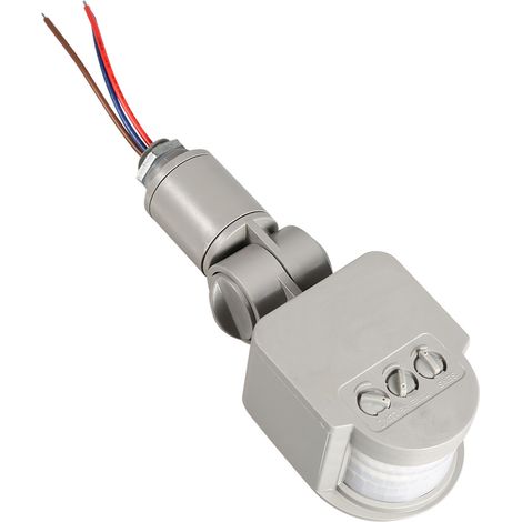 180°-PIR-Infrarot-Bewegungsmelder für Außenwandbeleuchtung, 90–250-V-Schalter, grau, IP44-Präsenzsensor (1/5)
