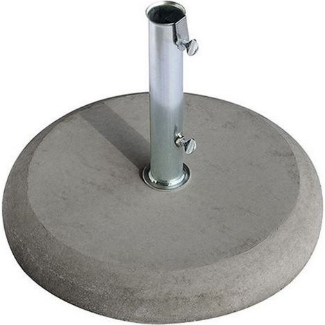 Socle de parasol de jardin rond en be'ton 35 kg livre' avec tube galvanise' de 5,2 cm