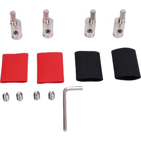 Réducteur d'entrée d'ampli en laiton, 4 pièces, avec accessoires, connecteurs de bornes de fil d'amplificateur stéréo de voiture pour système de véhicule 4GA à (1/5)