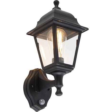 Classic Outdoor Wall Light Black with Motion Sensor - Capital (1/5)