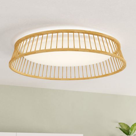 [GEBRAUCHT] B-Ware EGLO Deckenlampe Holzgeflecht Luppineria LED Leuchte Lampe Ø45cm warmweiß 3000K (1/2)