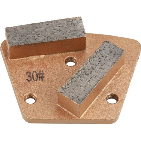 Ortviai Disque de meulage diamanté trapézoïdal pour béton, grain 30, 3 trous, 2 dents droites, 7,35 x 5,5 cm (1/5)