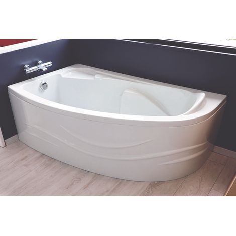 ONDEE - Faldón de bañera FANY - Motivo de onda 160x190cm - ABS - Blanco - izquierda