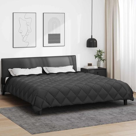 Winterbettdecke Schwarz und Anthrazit 200 x 200 cm Mikrofaser