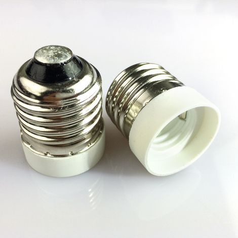 Douille/culot adaptateur à vis E27 vers E17, petit modèle, en PBT ignifugé avec marquage CE.