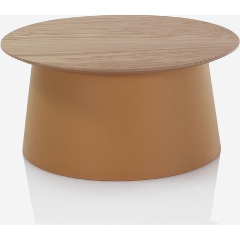 Tavolino da salotto rotondo con piano in MDF Marus B - Arancione