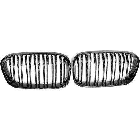 Passend für BMW 1er F20 F21 LCI 120i (2015–2017): Frontstoßstange mit Nierengrill, Kühlergrill, Lufteinlass, Renngrill-Dekoration – Hochglanzschwarz