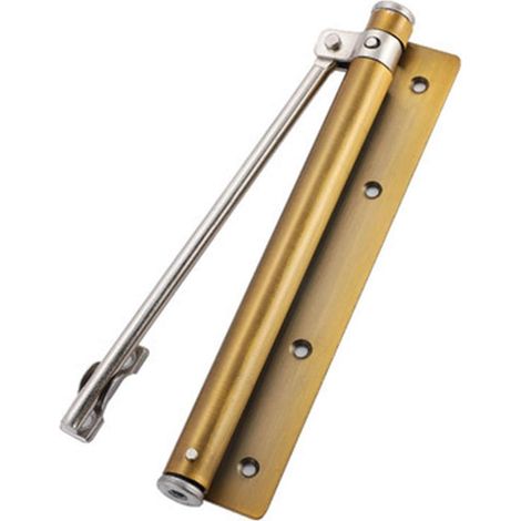 Kit d'ouvre-portes automatiques Ferme-portes en acier inoxydable Ferme-portes domestiques simples avec ressorts réglables et ferme-portes légers à amortissement automatique pour accessoires de portail (1/5)