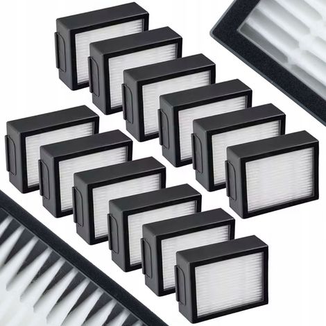 Filtro HEPA di Ricambio per iRobot Roomba E5 E6 I3 I7 I8 J7 – Set 12 Pezzi  Alta Efficienza  Compatibile con Serie E/I/J