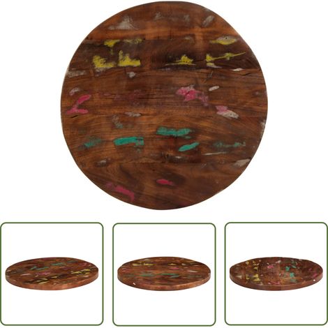vidaXL Dessus de table Ø 60x2,5 cm rond bois massif de récupération