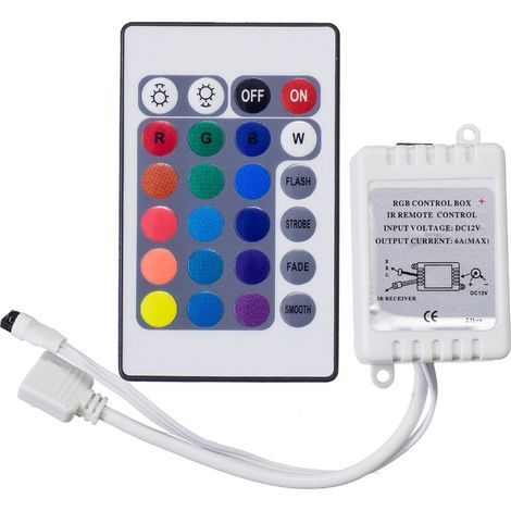 24-key RGB controller, 12-24V single-panel seven-color LED strip controller, dual-board LED strip module