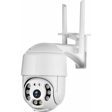 Caméra de sécurité extérieure PTZ, caméra de surveillance domestique 1080p avec panoramique/inclinaison, vision nocturne couleur, audio bidirectionnel, détection de mouvement, IP66 résistant aux intem (1/5)