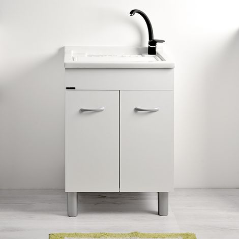 Mobile lavanderia ATHENA 50x50 con vasca Resina PP