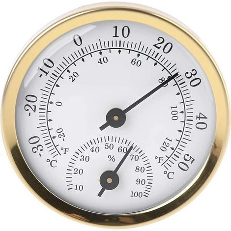Analoges Innenthermometer – Hygrometer mit analoger Anzeige – Gehäuse aus Aluminiumlegierung – Für Büros und Werkstätten (1/5)