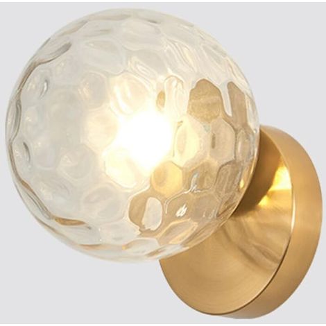 Applique murale moderne avec abat-jour en verre motif eau, luminaire d'intérieur pour chambre, salon, salle de bain, éclairage décoratif mural ou plafonnier design contemporain couleur claire (1/4)