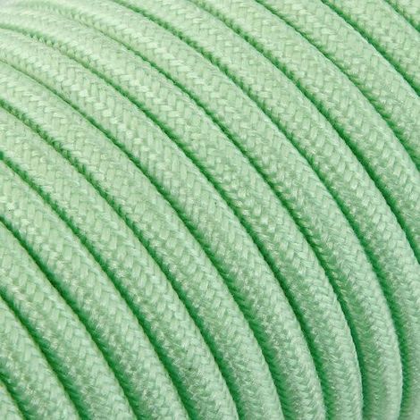 Fil Électrique Tissu Vert Menthe 2x0,75mm² - Câble Électrique Textile de Qualité