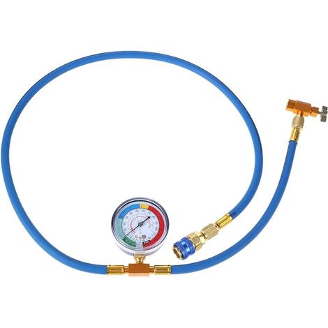 Tuyau de Recharge réfrigérant A/C R134A avec jauge et Port de climatisation pour Robinet et Valve Adaptateur R134A à Basse Pression et Adaptateur de Conversion R12 vers R134a