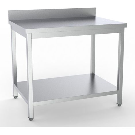 Plan travail dosseret + étagère 800x600mm - Combisteel (1/2)