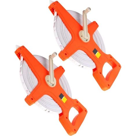 2 Pièces Ruban d'Arpenteur en fibre de Verre 50M /165 FT Mètre ruban en acier, mètre ruban en cuir, règle à crémaillère-DOU