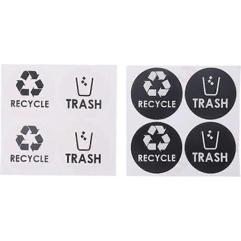 Symbol für Müllrecycling, Vinyl-Aufkleber für Mülltonnen und Abfallbehälter (1/5)