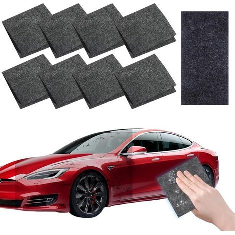 Lot de 8 Chiffons Nano Anti-rayures pour Voiture, Efface Rayures Rapide, Compatible Toutes Couleurs de Carrosserie, Réparation Éraflures Légeres sans Polissage, Tchiffon Multifonction (1/4)
