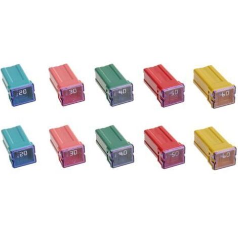 Fusible Assortiment 20A 30A 40A 50A 60A Kit de Fusibles en Forme de Boîte à Profil Haut pour Camions & Voitures (Lot de 10, 2 pour chaque Ampérage) (1/5)