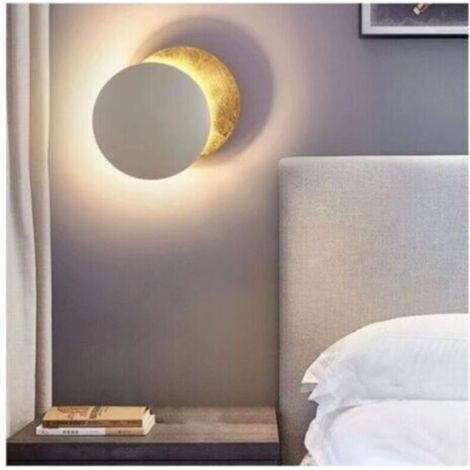 Laiton lumière chaude 7W chambre chevet applique chambre lune lampe éclipse solaire allée escalier lampe, 20cm (1/5)