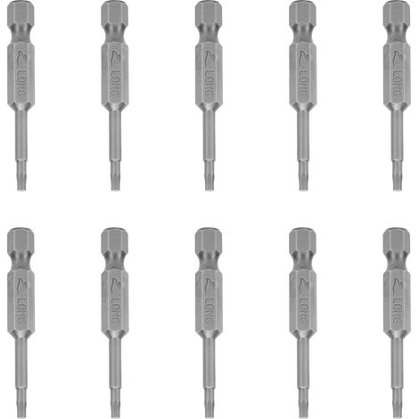 Embouts de tournevis électrique, douille hexagonale, pièces de rechange trempées magnétiques 2mm, 10 pièces