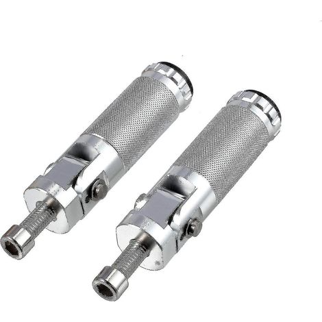 Repose-pieds universels pliables pour moto 8 mm, pédales arrière argentées, 2 pièces TY (1/3)