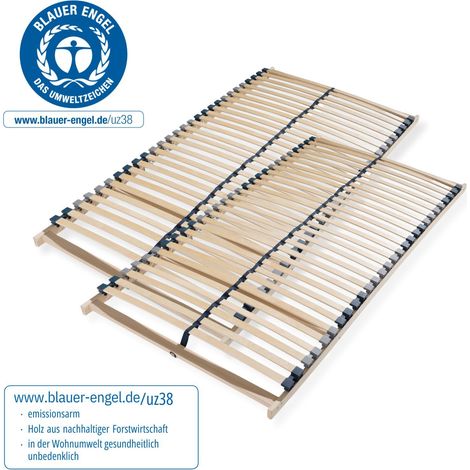 Lattenrost 180x200, Ergonomischer 7 Zonen Lattenrost mit stabilem Buchenholzrahmen, 28 Latten, Hergestellt in Deutschland, Selbstmontage, Traglast ca. 150Kg