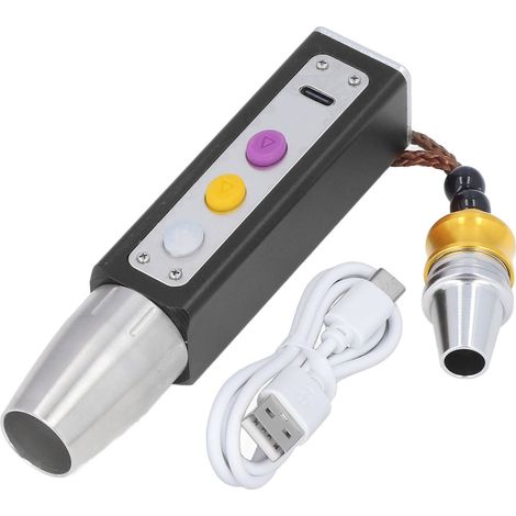 Schmuck-Taschenlampe mit 3 LEDs, 3 Leuchtmodi, USB-aufladbar, tragbar, kompakt, schwarz zur Jade-Identifizierung (1/5)