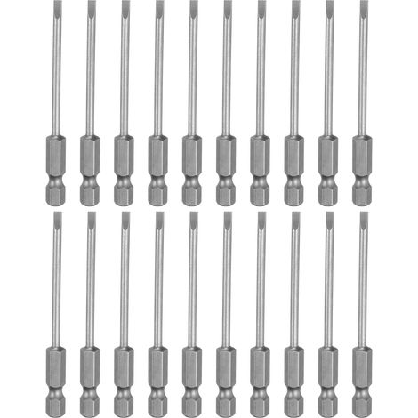 Tournevis À Fente 3mm Pointe Plate 1/4" Tige Hexagonale 75mm (1/5)