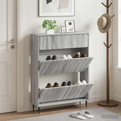vidaXL Shoe Cabinet ZWOLLE 78 x 24 x 103 cm Engineered Wood (1/5)