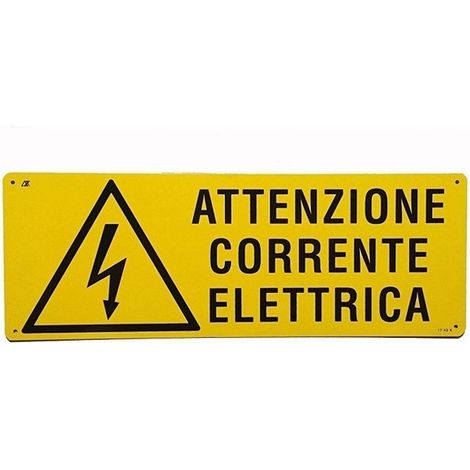 TrAdE Shop Traesio - Cartello Attenzione Corrente Elettrica Segnaletica Sicurezza Avvertimento -