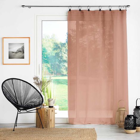 Rideau Voilage à Anneaux "Linka" 140x240cm Rose Blush (1/2)