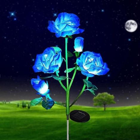 2 Lampes solaires Fleur, 5 LED multicolores, Étanche IP65, Jardin, Patio, Allée (1/4)