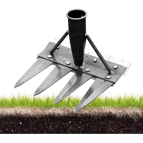 Carbon Steel Garden Râteau de désherbage, râteau de Jardin Heavy Duty, Retails de Mauvaises Herbes Outils de Jardinage, râteaux de Jardin en métal, râteau en Fer pour Le Jardinage et Les Mauvaises (1/5)