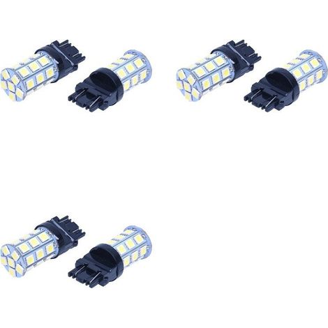 Adecuado para 6 bombillas LED T25 W21/5W 3157 7443 blancas xenón 5050 SMD 27 para luces automotrices de 12V