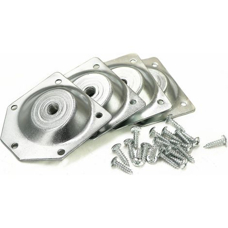 (argent) Supports de pieds inclinés pour pieds de console plats (ensemble) (1/5)