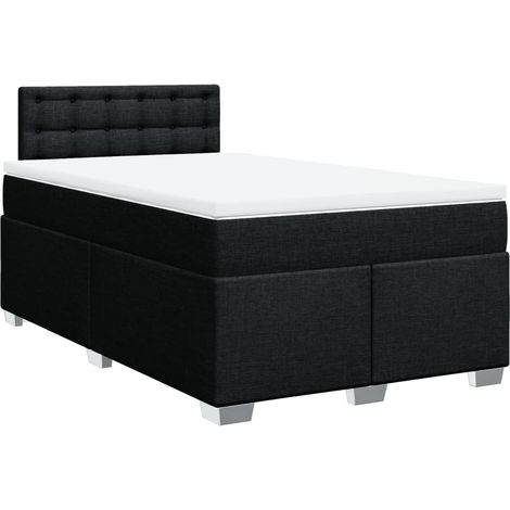 Maison Exclusive - Sommier à lattes de lit avec matelas noir 120x190 cm tissu (1/5)
