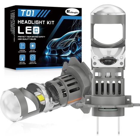 H7 LED Headlight Bulb with Mini Projector Lens for Solving Astigmatism Problem, 2PCS H7 Headlight Bulb High/Low Beam 100W 32000LM 6500K (1/5)